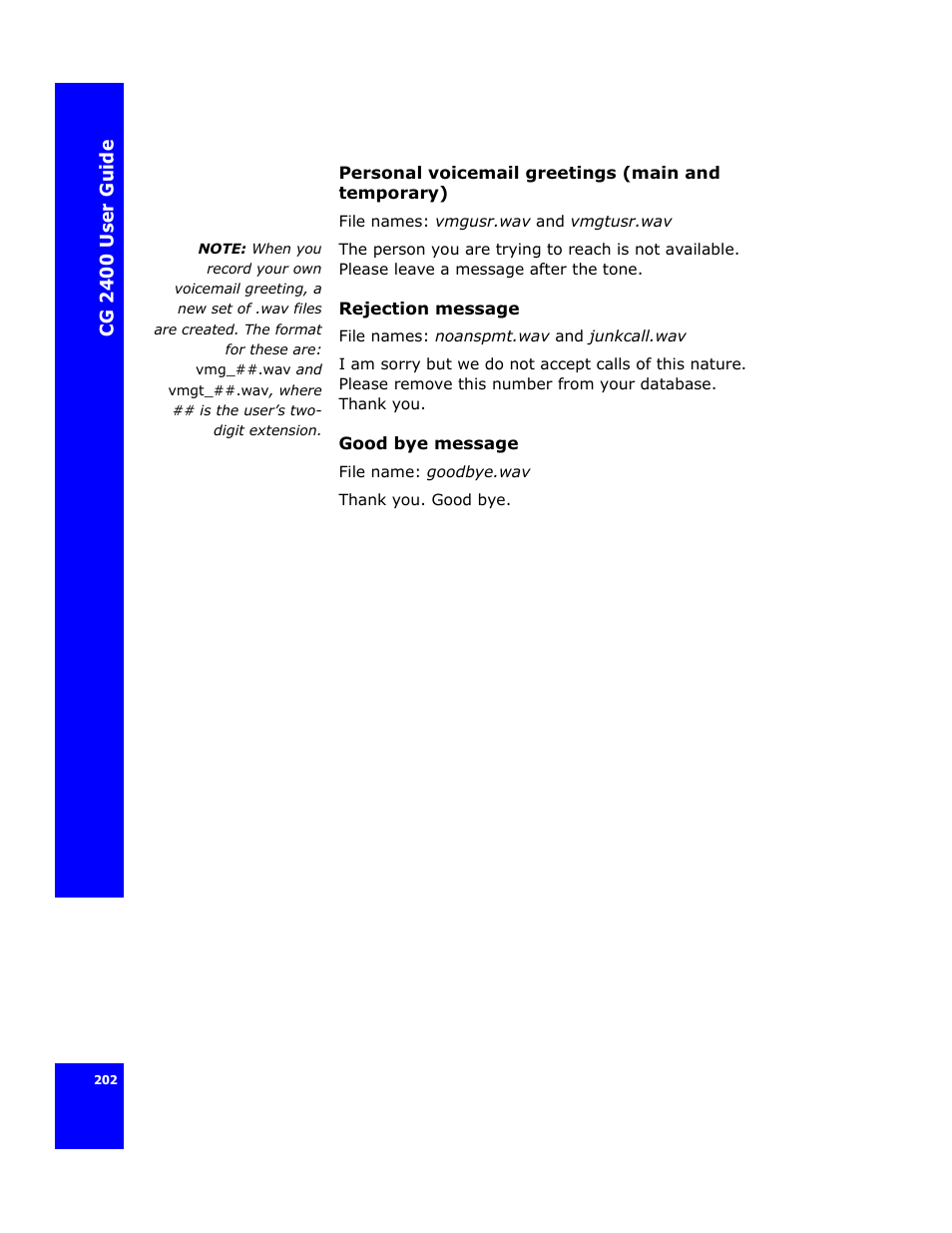 Cygnion CG 2400 User Manual | Page 214 / 246