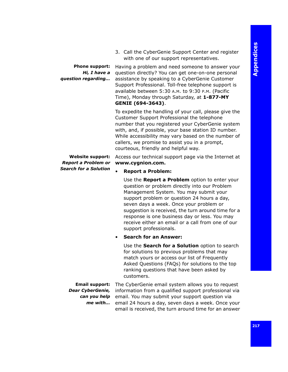 Cygnion CG 2400 User Manual | Page 229 / 246