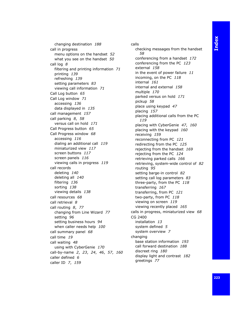 Cygnion CG 2400 User Manual | Page 235 / 246