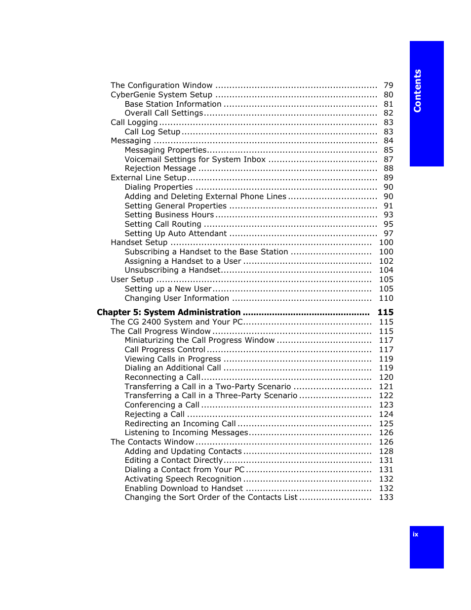 Chapter 5: system administration 115 | Cygnion CG 2400 User Manual | Page 9 / 246