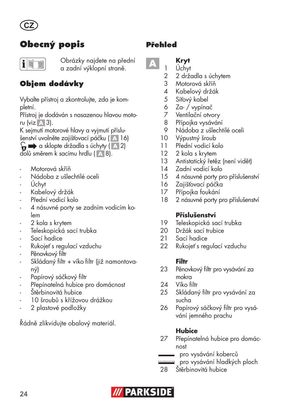 Obecný popis | Parkside PNTS 1400 B1 User Manual | Page 24 / 60