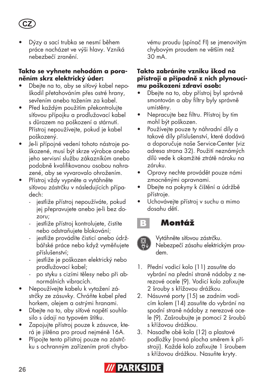 Montáž | Parkside PNTS 1400 B1 User Manual | Page 26 / 60
