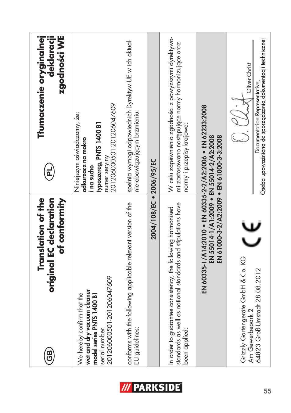 Parkside PNTS 1400 B1 User Manual | Page 55 / 60