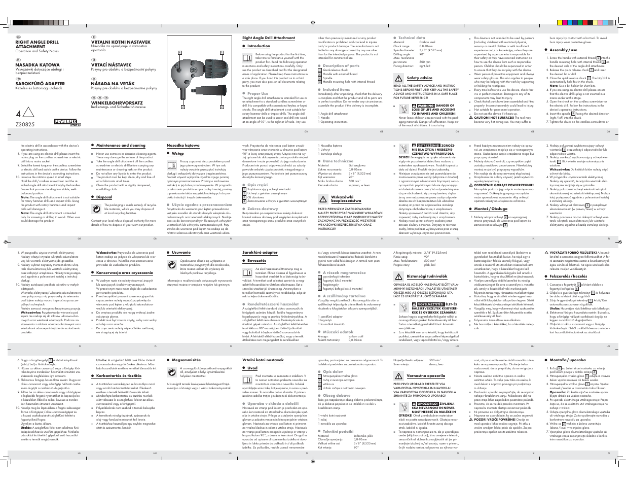 Parkside Z30825 User Manual | 2 pages