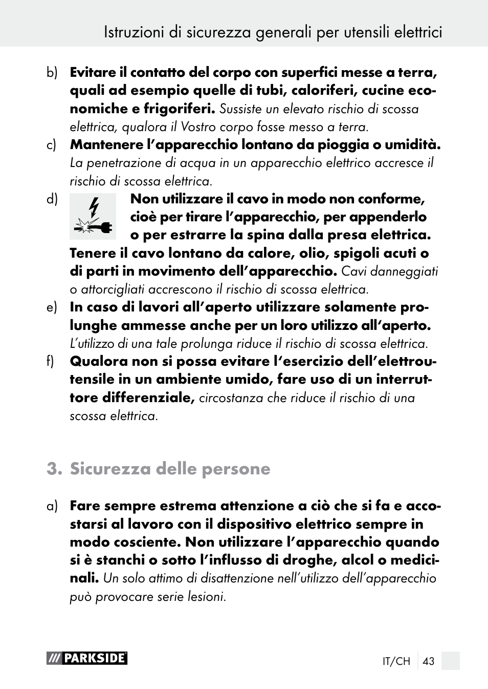 Sicurezza delle persone | Parkside PGG 15 A1 User Manual | Page 43 / 68