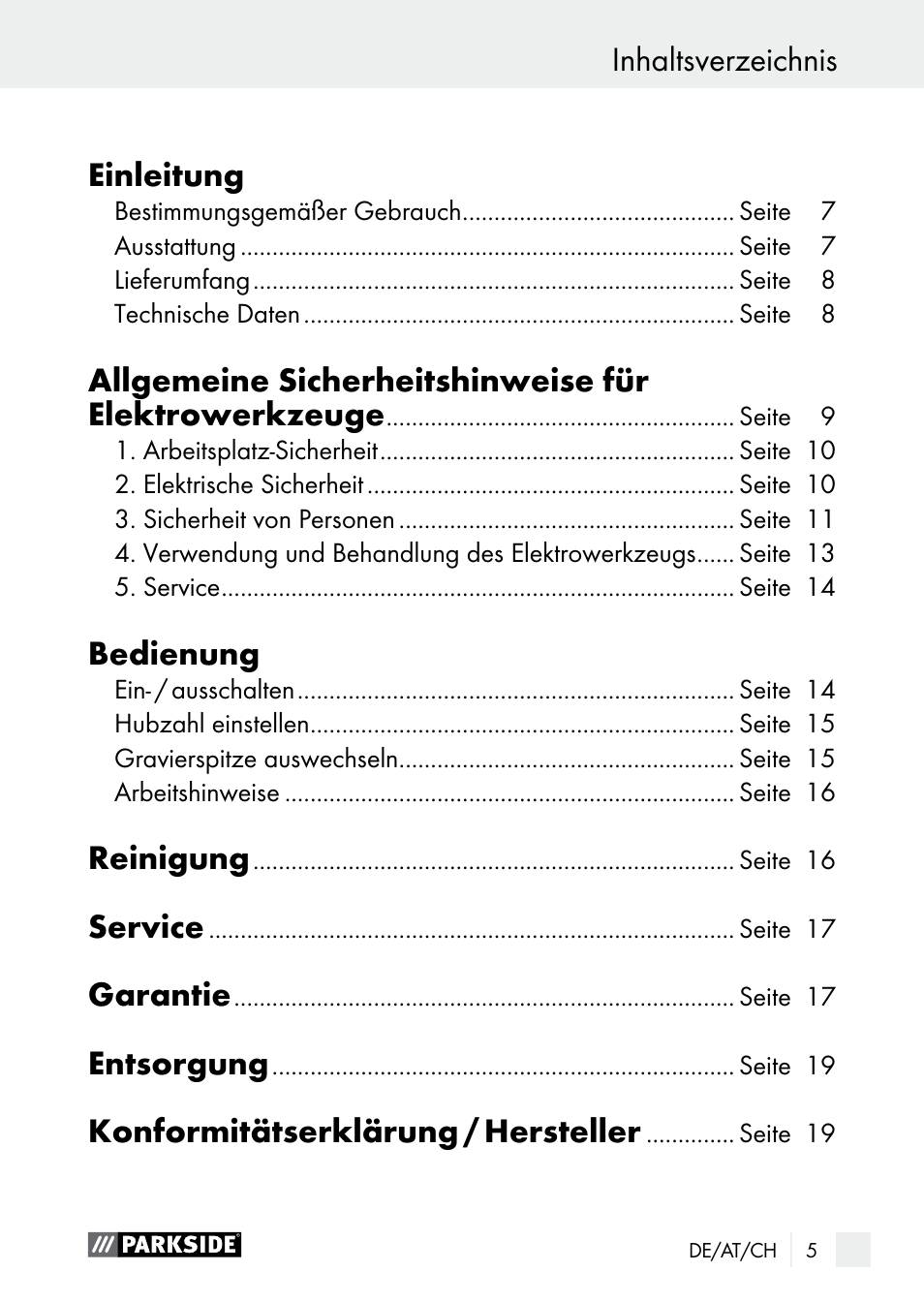 Parkside PGG 15 A1 User Manual | Page 5 / 68