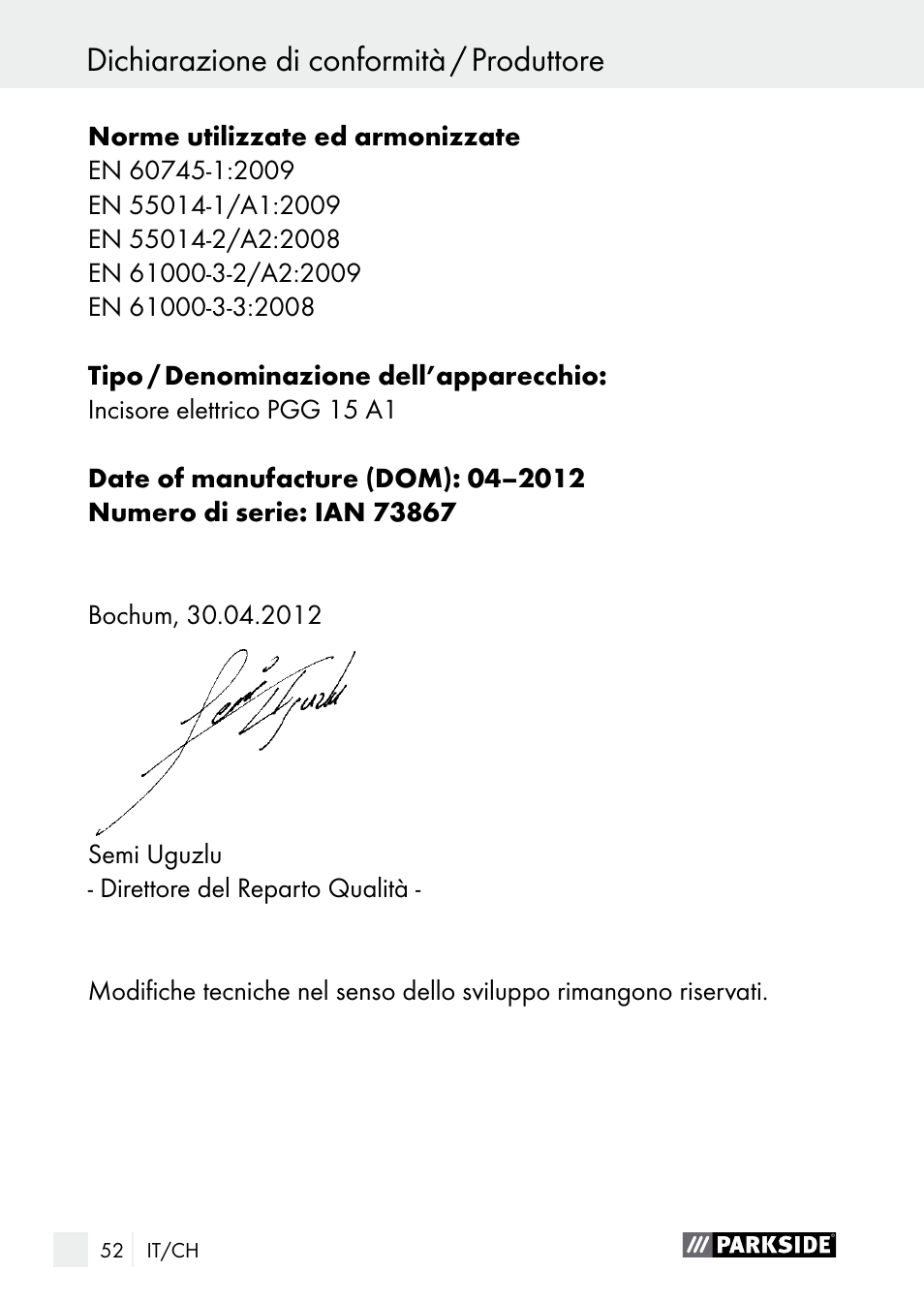 Parkside PGG 15 A1 User Manual | Page 52 / 68