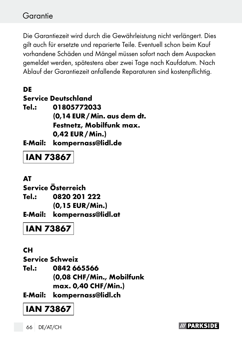 Parkside PGG 15 A1 User Manual | Page 66 / 69