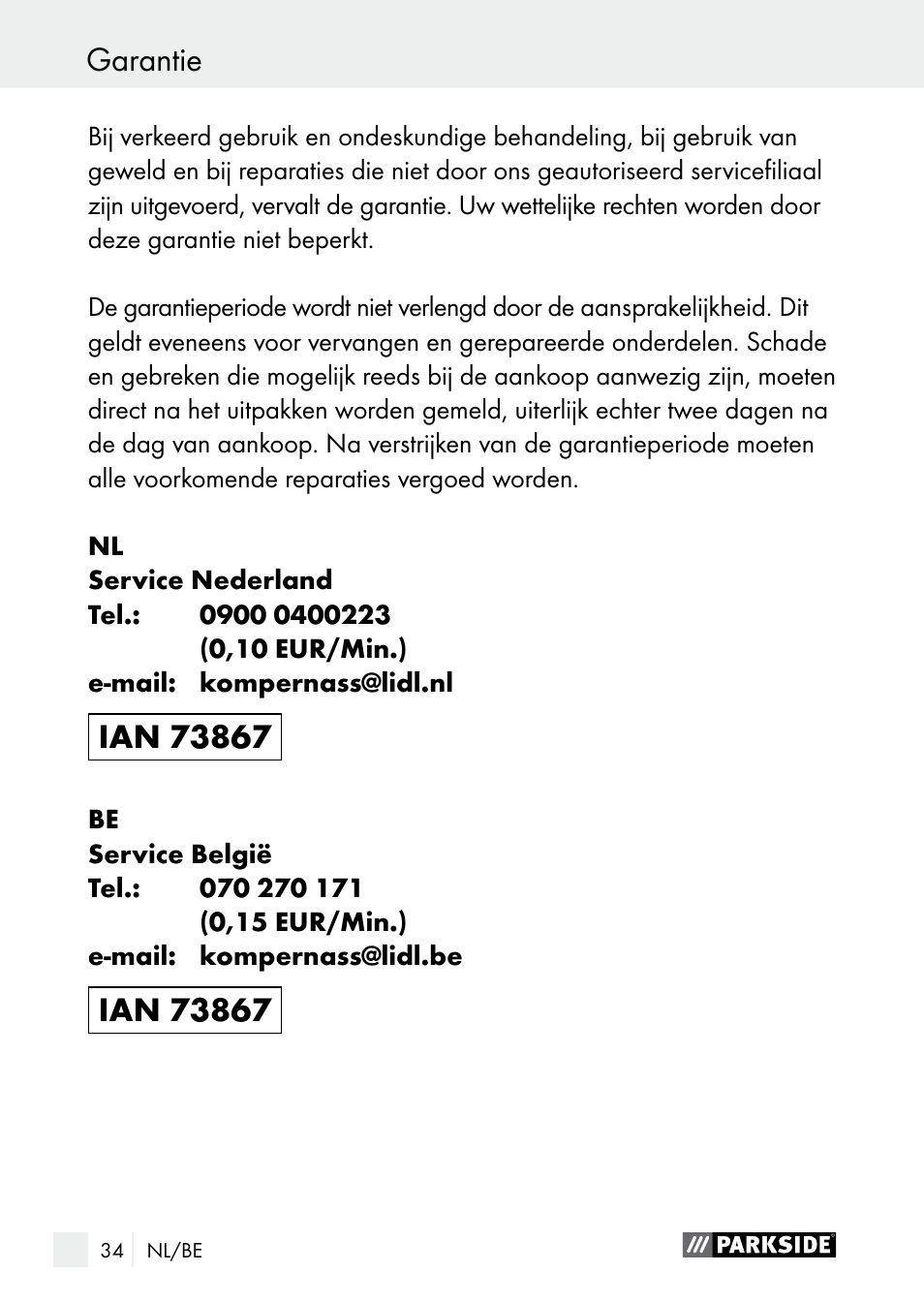 Parkside PGG 15 A1 User Manual | Page 34 / 68