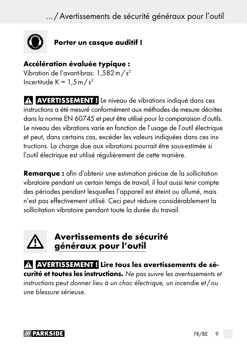 Avertissements de sécurité généraux pour l’outil, Introduction | Parkside PGG 15 A1 User Manual | Page 9 / 68