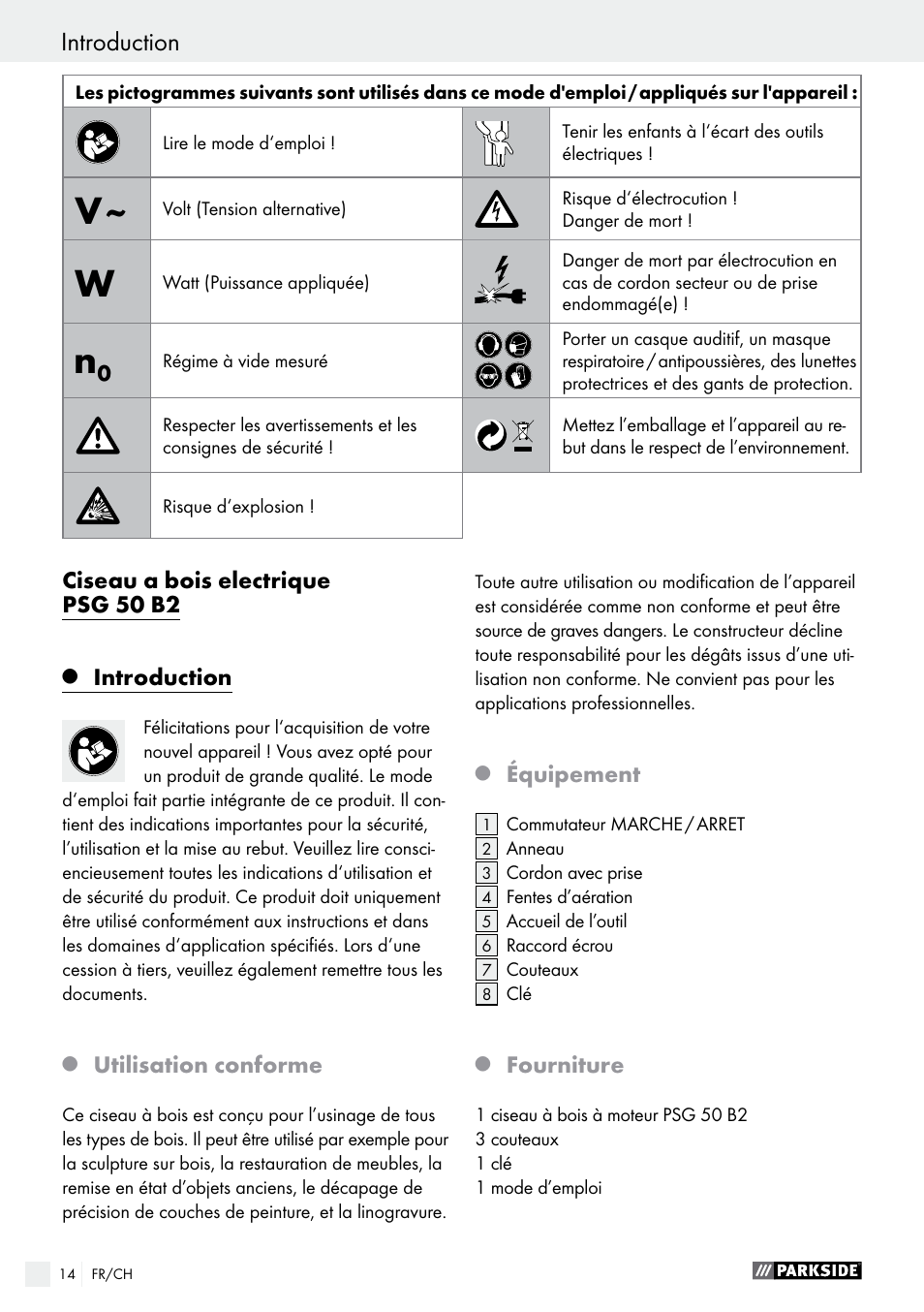 Parkside PSG 50 B2 User Manual | Page 14 / 36