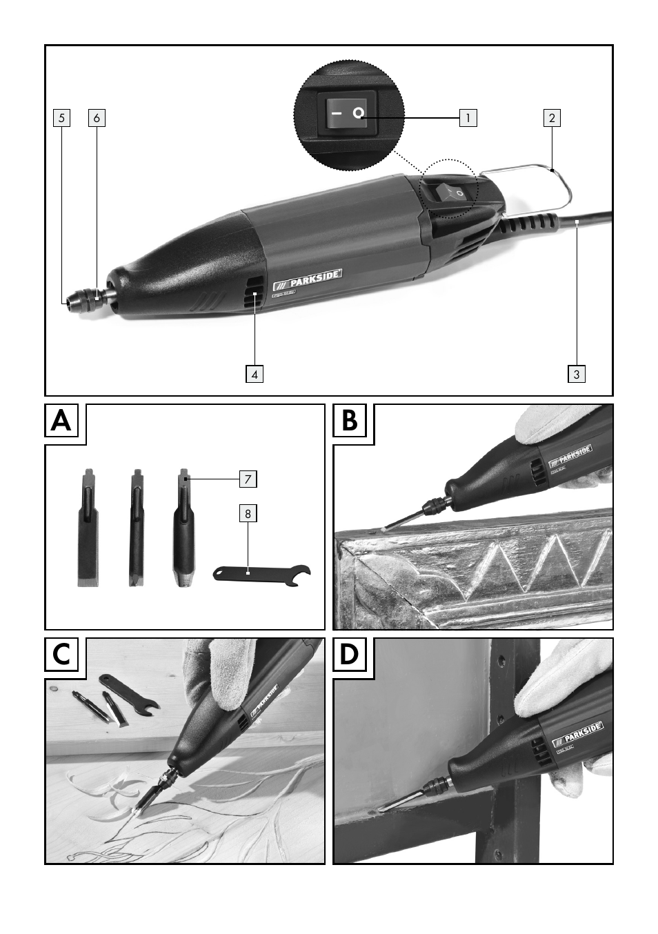 Bc d | Parkside PSG 50 B2 User Manual | Page 3 / 36