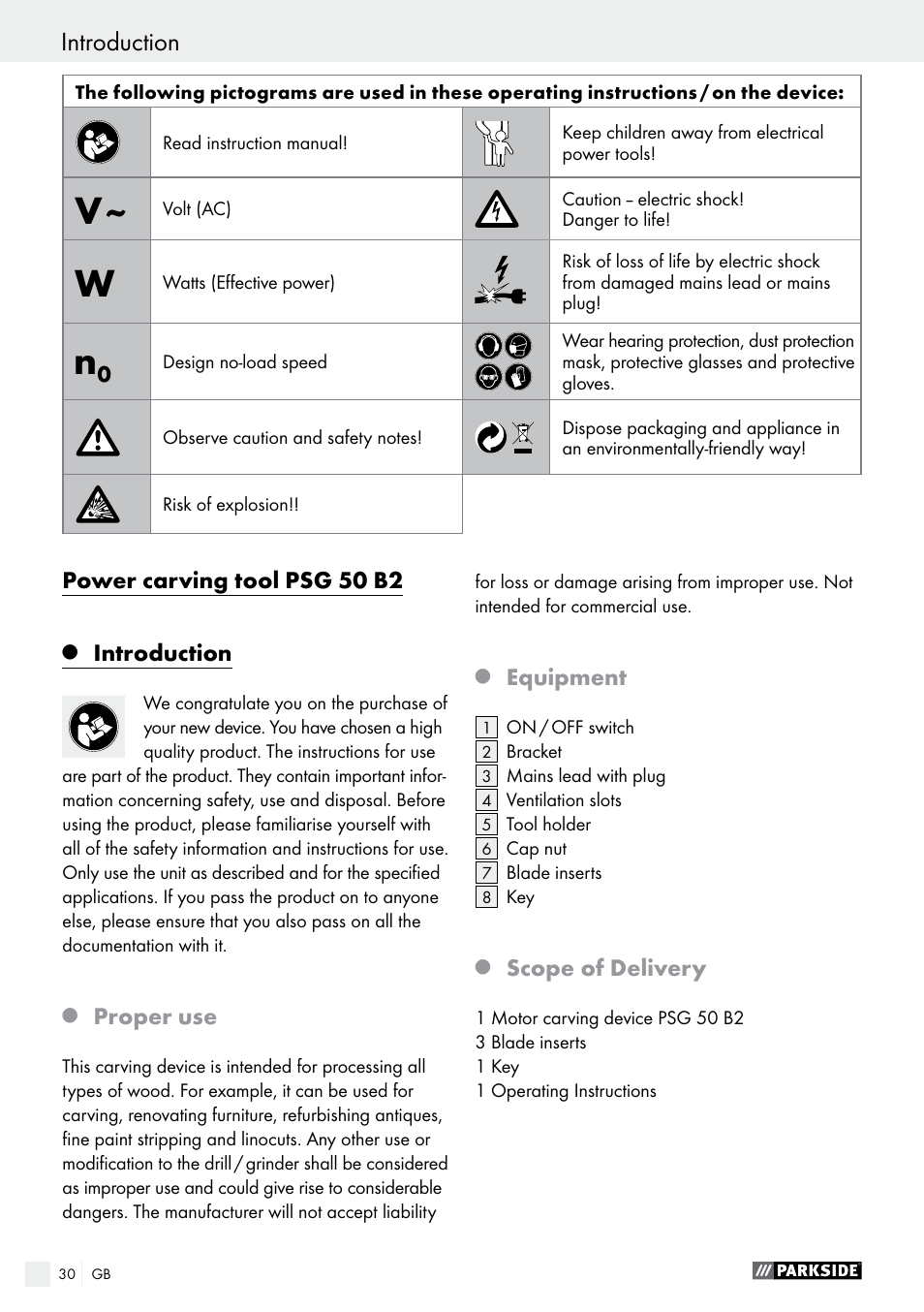 Parkside PSG 50 B2 User Manual | Page 30 / 36