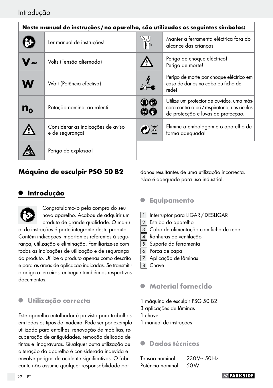 Parkside PSG 50 B2 User Manual | Page 22 / 45