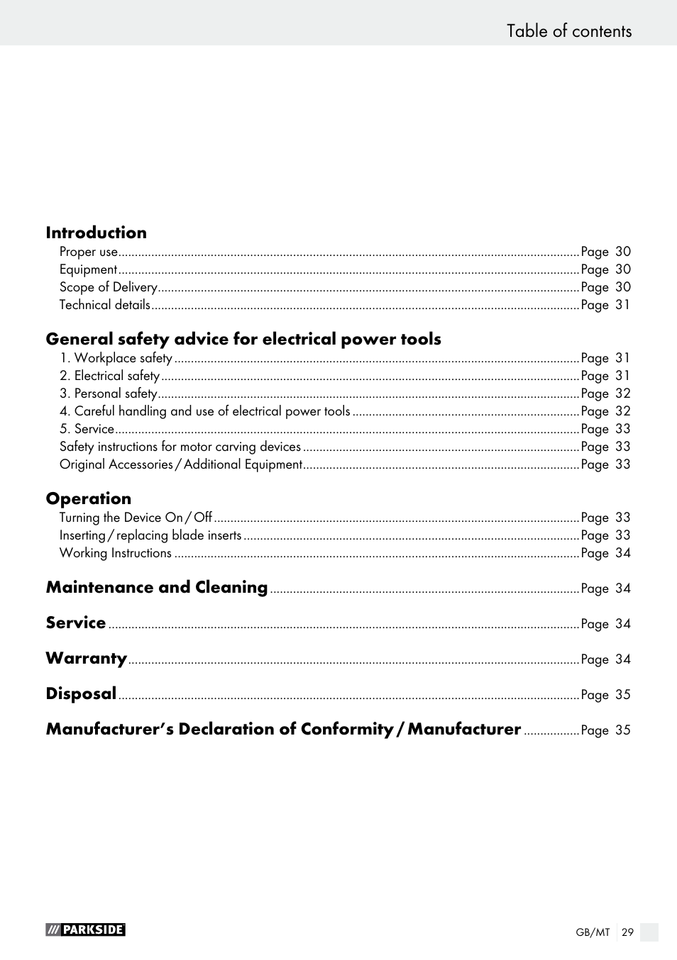 Parkside PSG 50 B2 User Manual | Page 29 / 45