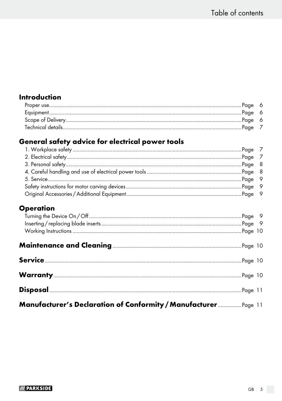 Parkside PSG 50 B2 User Manual | Page 5 / 45