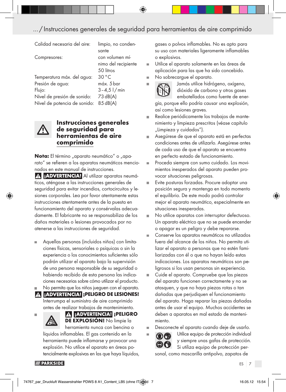 Introducción | Parkside PDWS 8 A1 User Manual | Page 3 / 31