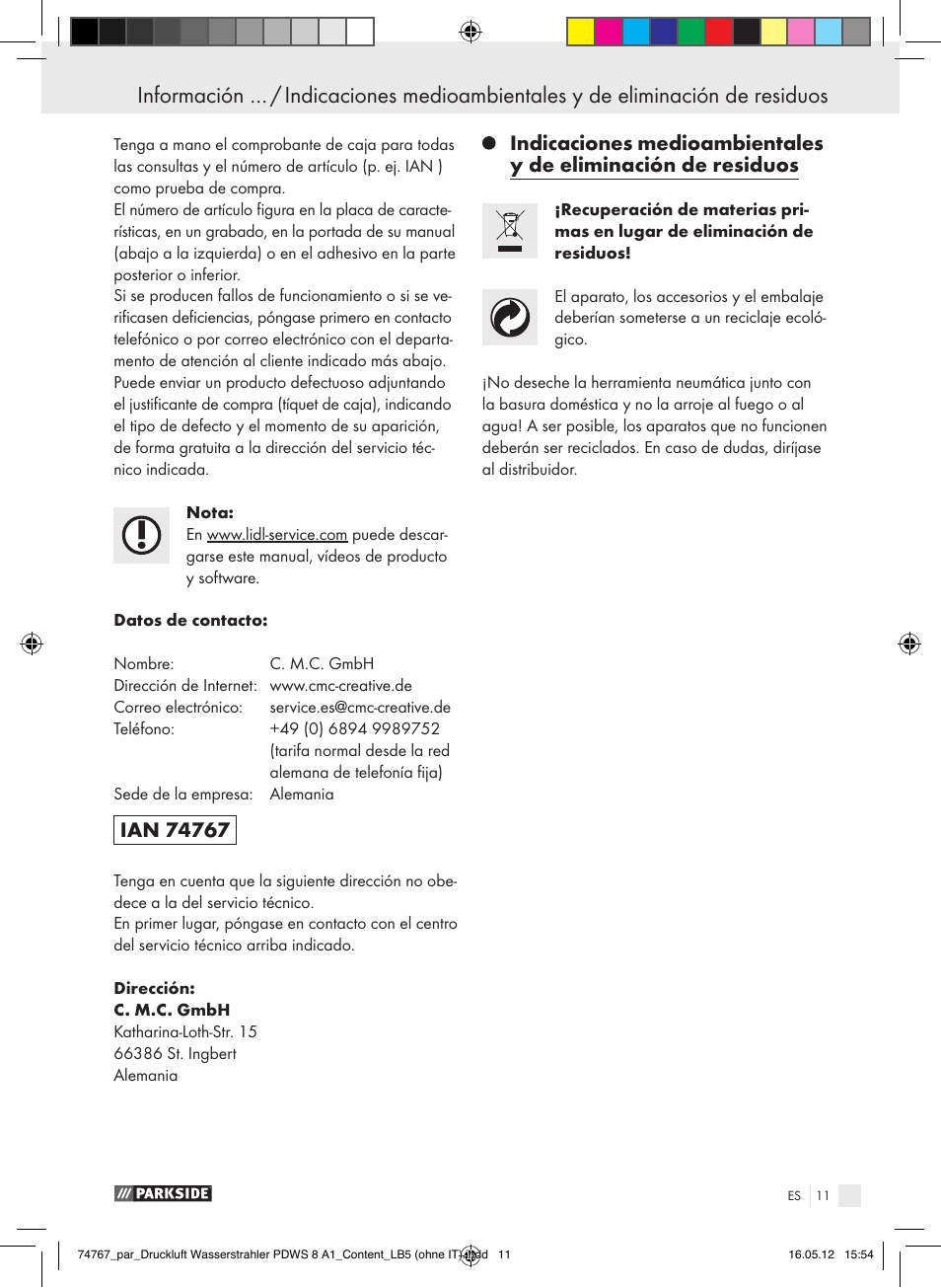 Parkside PDWS 8 A1 User Manual | Page 7 / 31