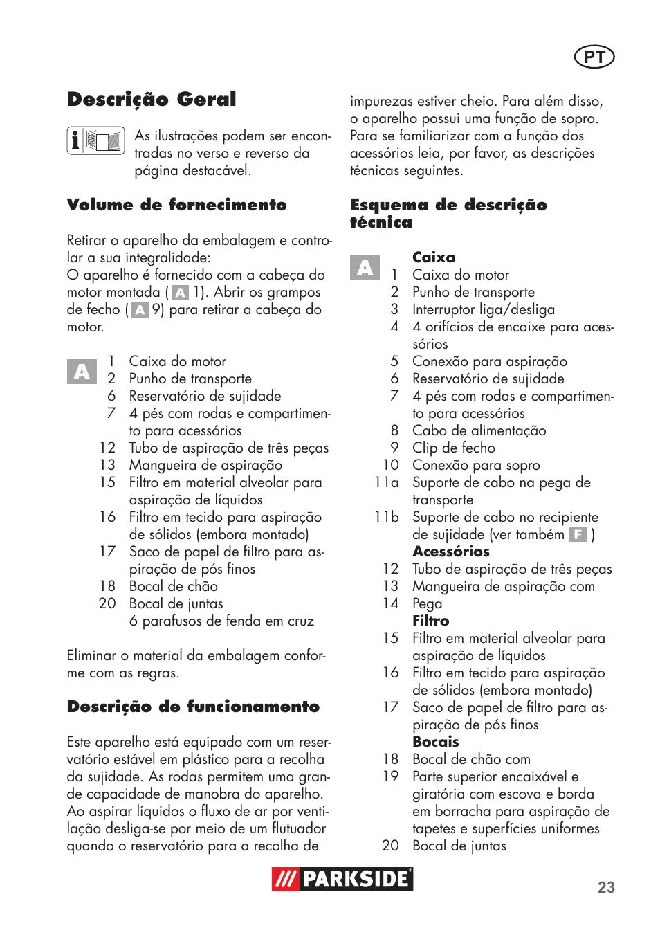 Descrição geral | Parkside PNTS 1300 B2 User Manual | Page 23 / 52