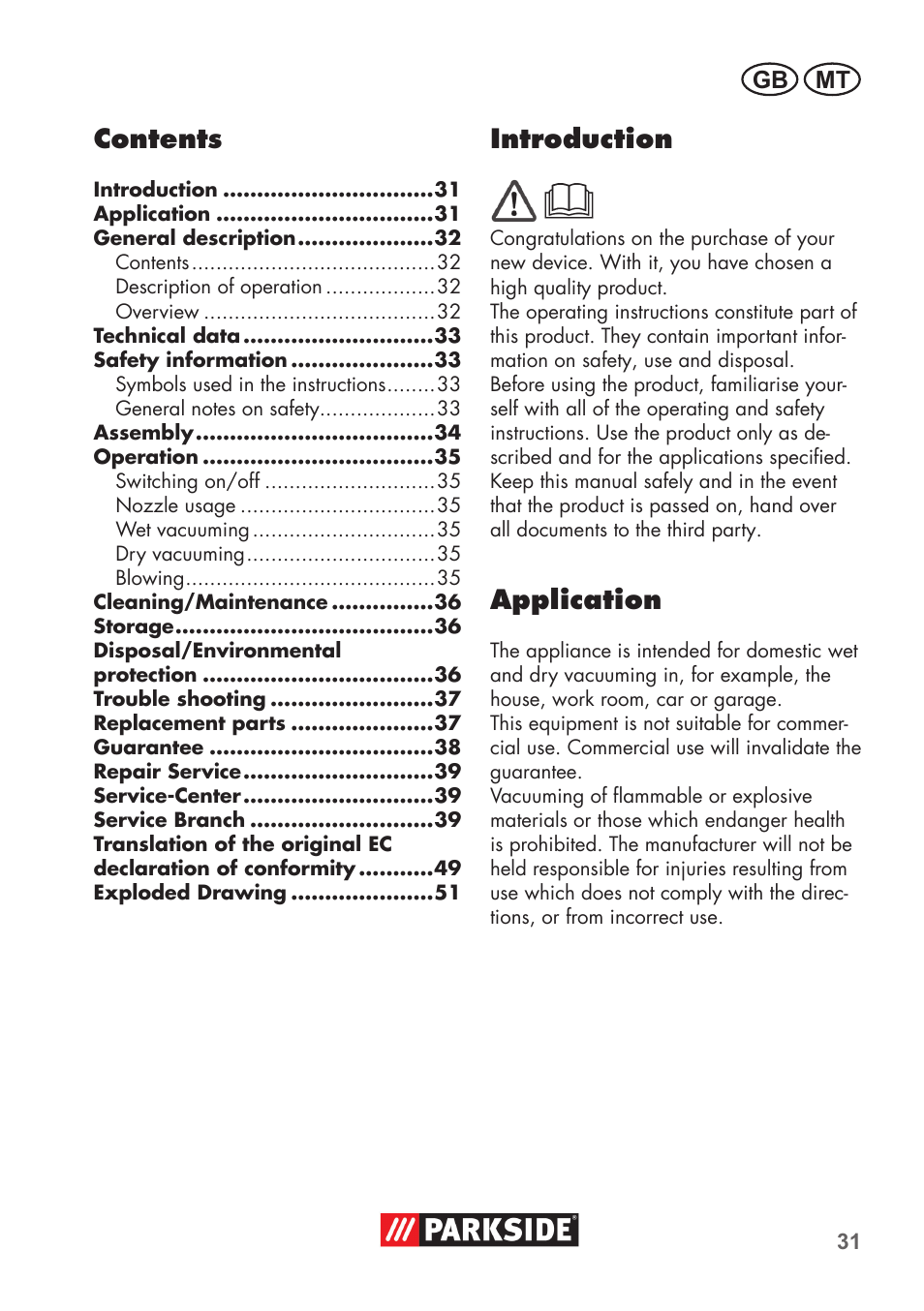 Parkside PNTS 1300 B2 User Manual | Page 31 / 52