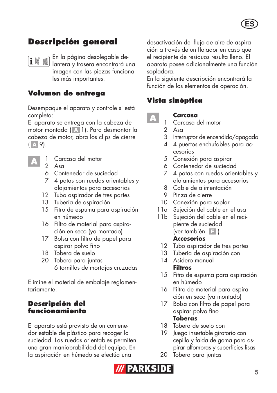 Descripción general | Parkside PNTS 1300 B2 User Manual | Page 5 / 52