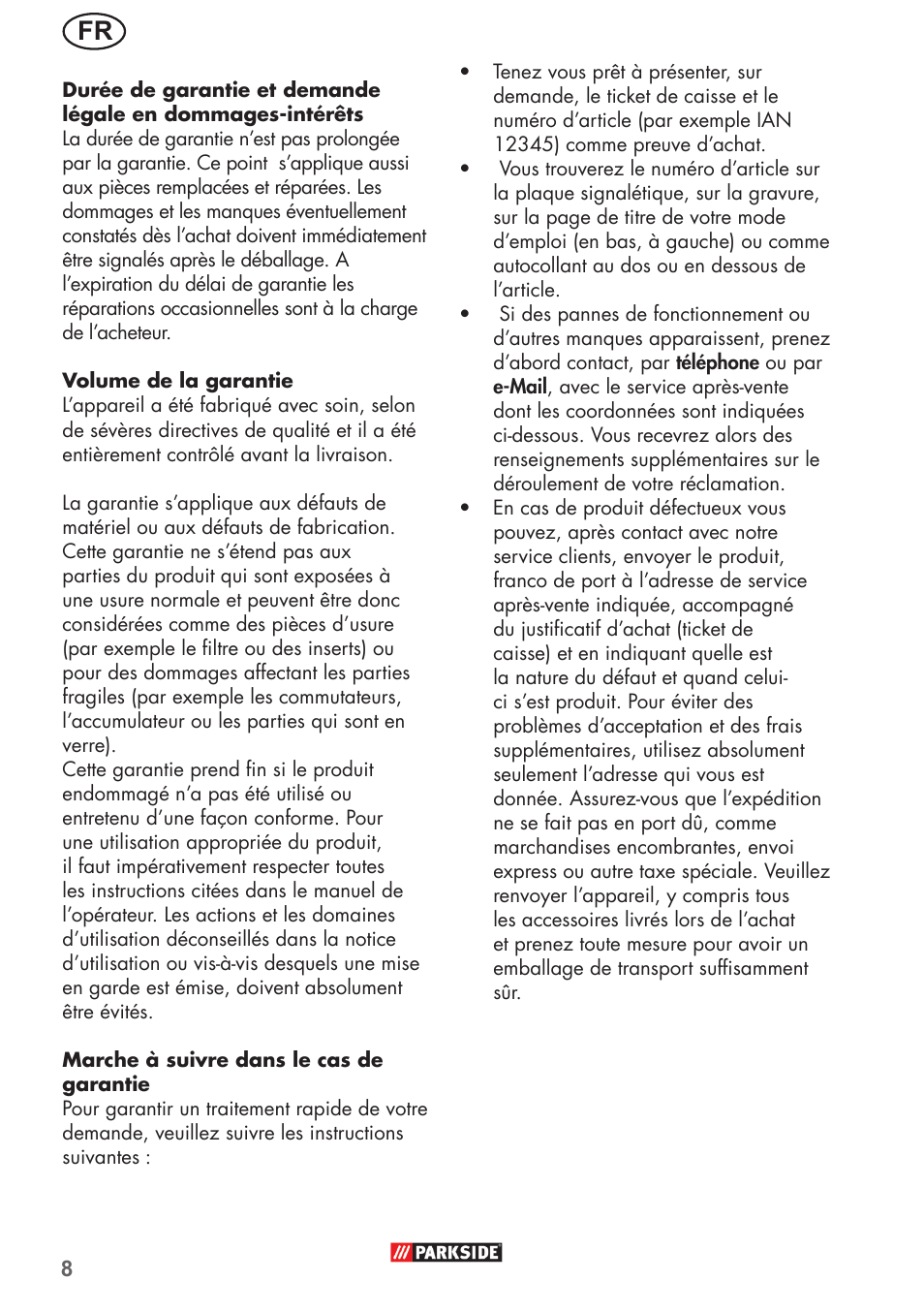 Parkside PFR 30 A1 User Manual | Page 8 / 26