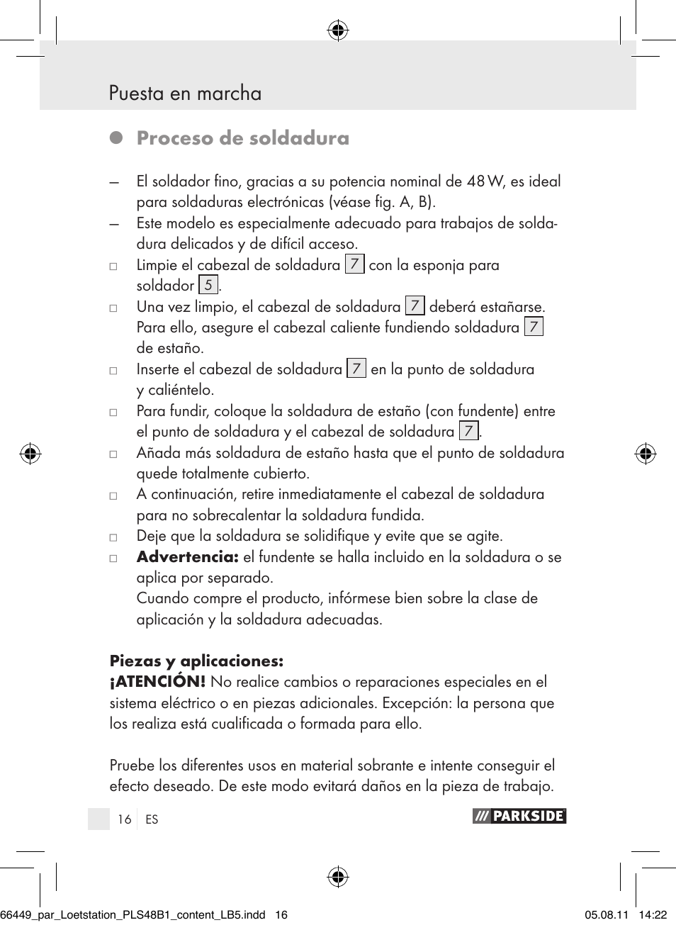 Proceso de soldadura | Parkside PLS 48 B1 User Manual | Page 16 / 86