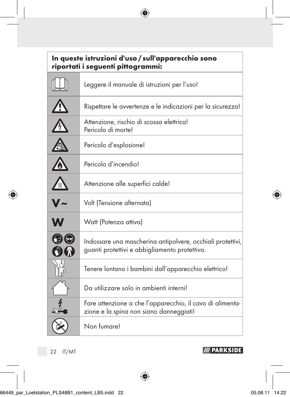 Introduzione | Parkside PLS 48 B1 User Manual | Page 22 / 86