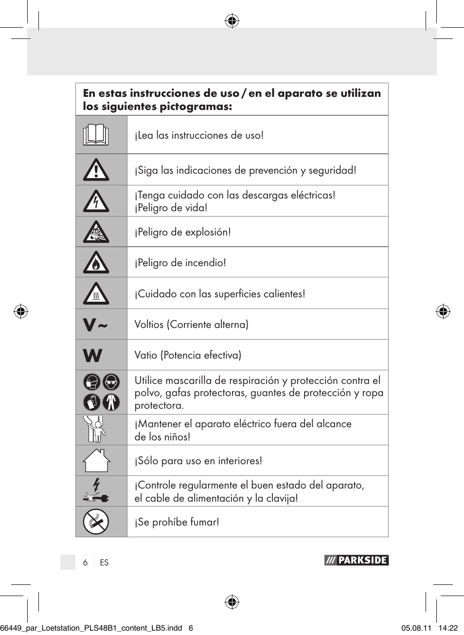 Introducción | Parkside PLS 48 B1 User Manual | Page 6 / 86