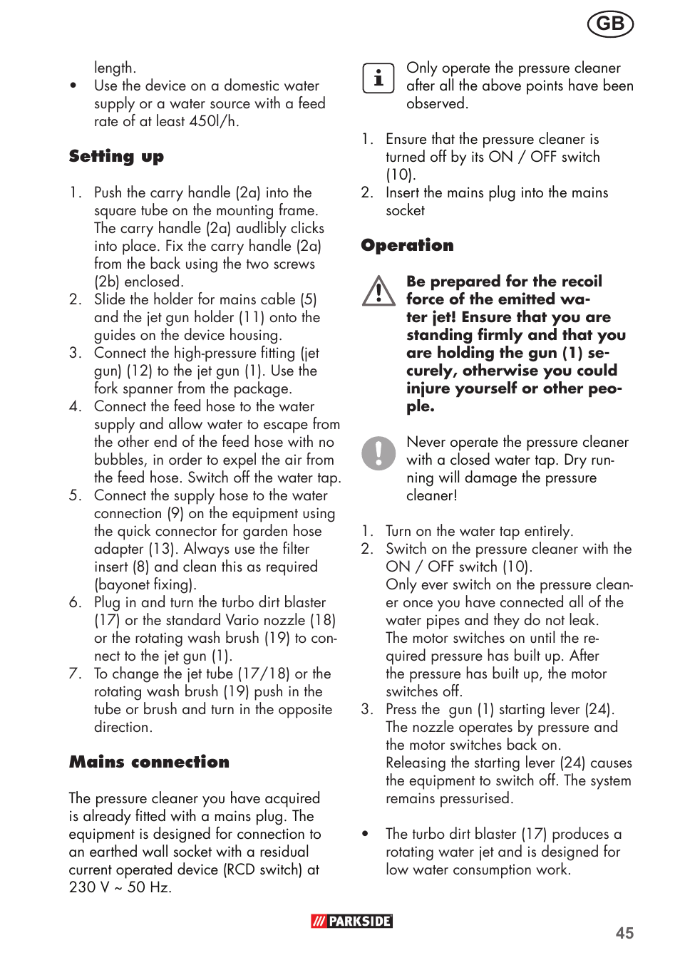 Parkside PHD 150 B2 User Manual | Page 45 / 66