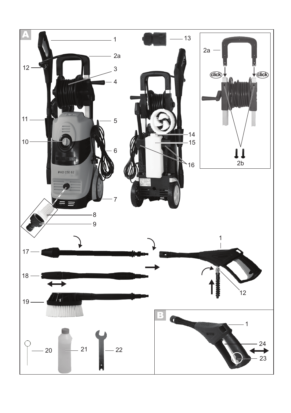 Parkside PHD 150 B2 User Manual | Page 3 / 54