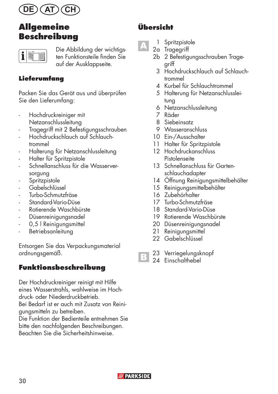 Ch at de, Allgemeine beschreibung | Parkside PHD 150 B2 User Manual | Page 30 / 54