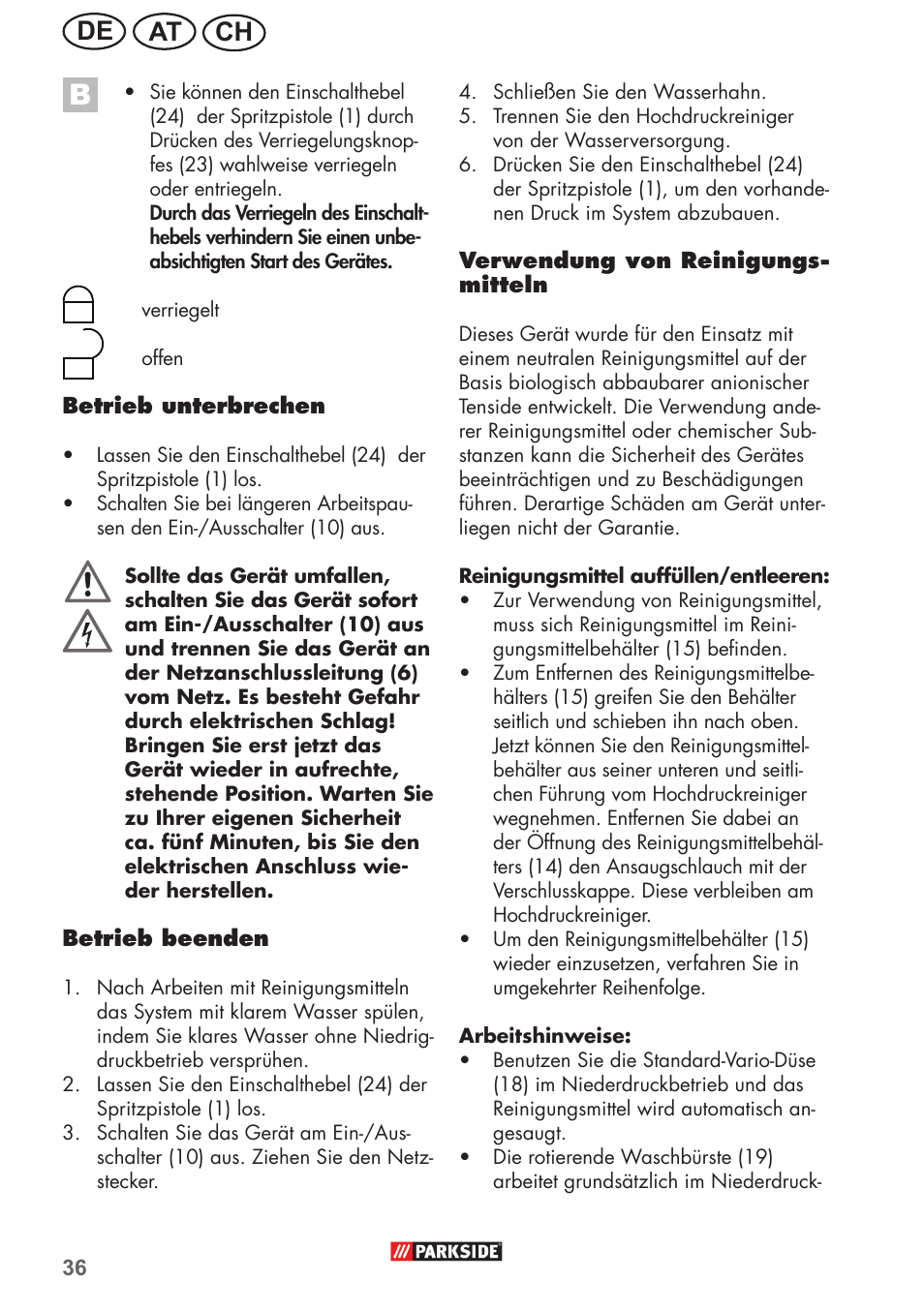 Ch at de | Parkside PHD 150 B2 User Manual | Page 36 / 54