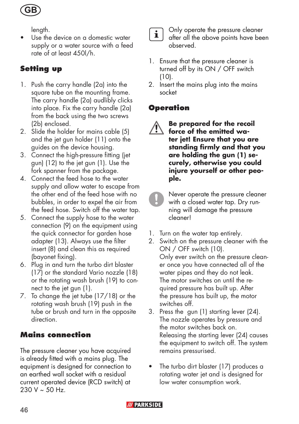 Parkside PHD 150 B2 User Manual | Page 46 / 54