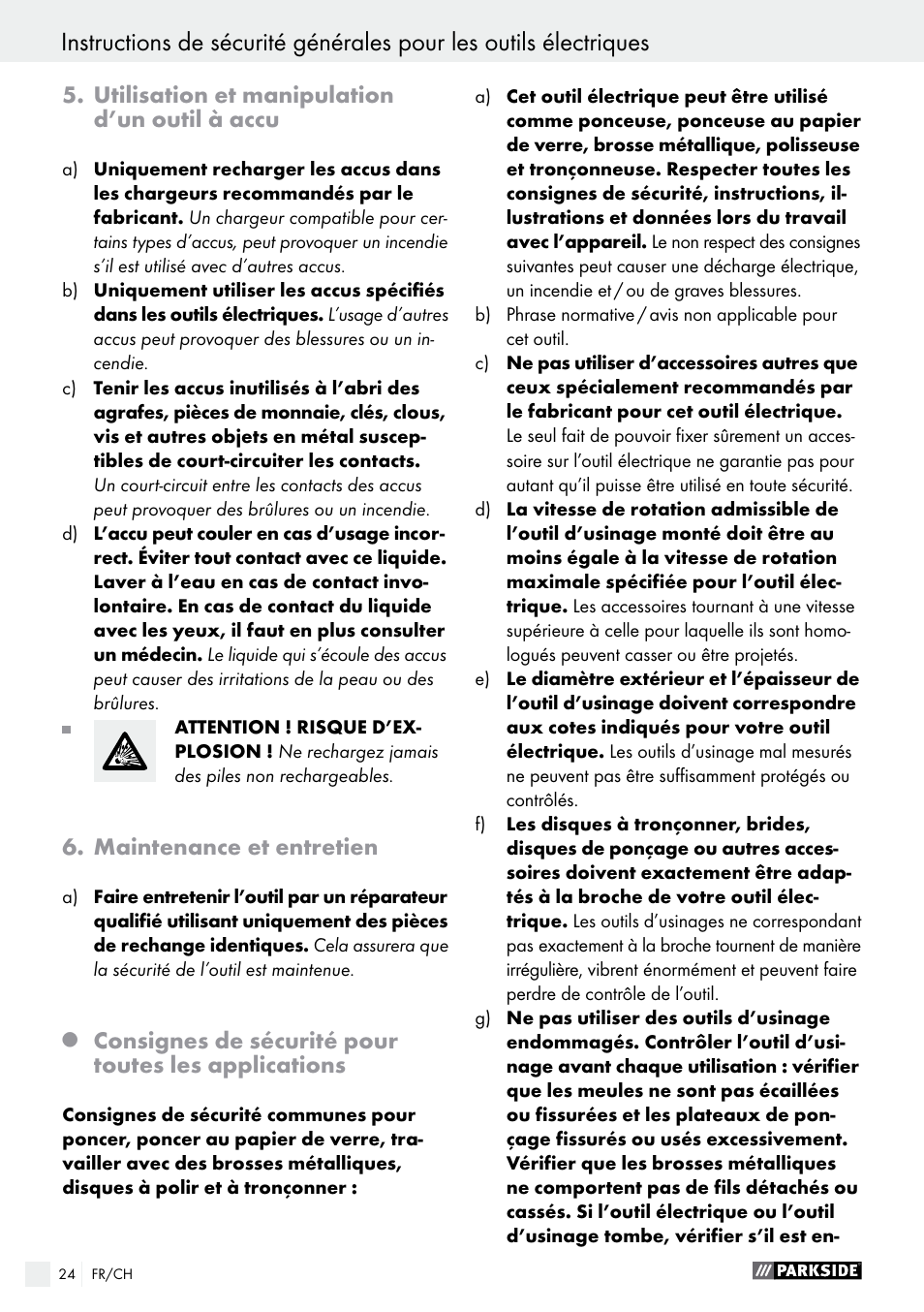 Parkside PFBS 9.6 A1 User Manual | Page 24 / 60