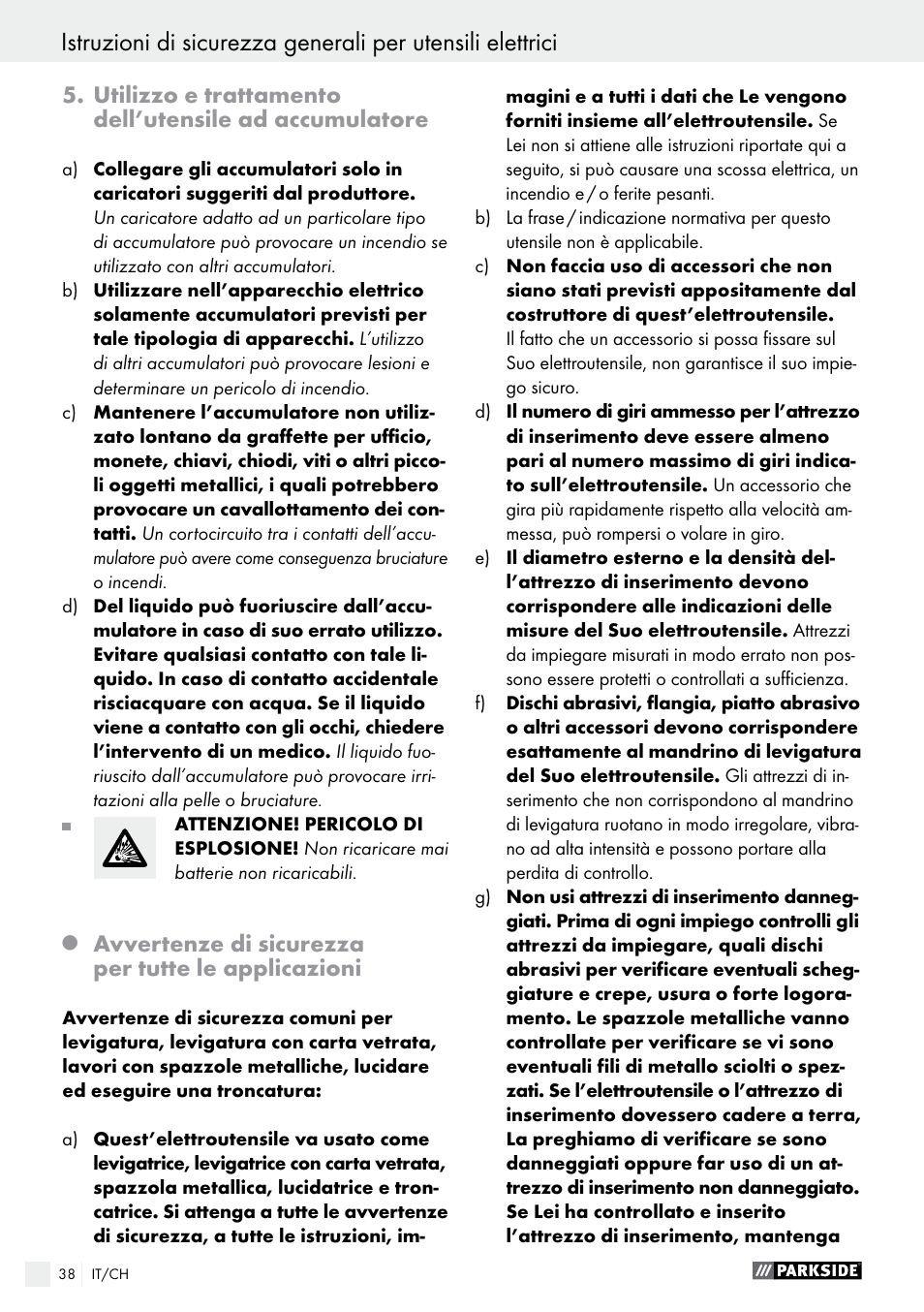 Parkside PFBS 9.6 A1 User Manual | Page 38 / 60