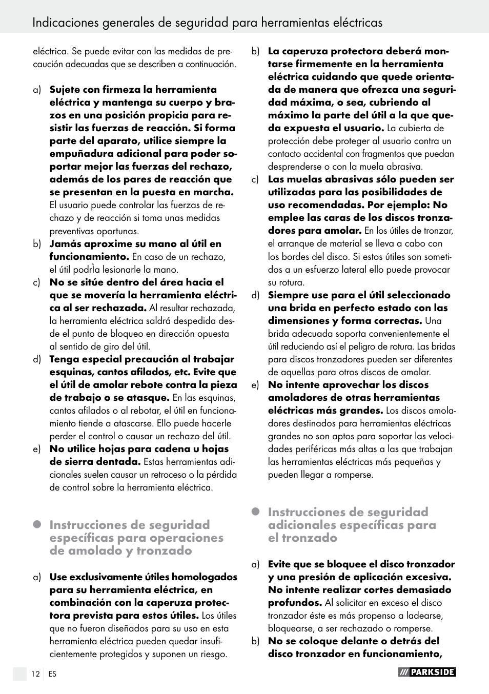 Parkside PFBS 9.6 A1 User Manual | Page 12 / 75