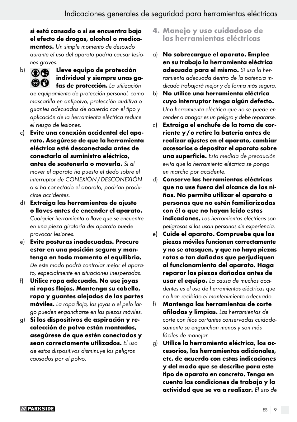 Parkside PFBS 9.6 A1 User Manual | Page 9 / 75