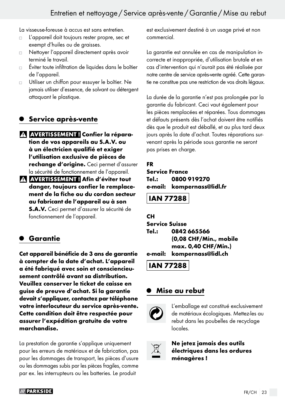 Parkside PABS 12 A1 User Manual | Page 23 / 45