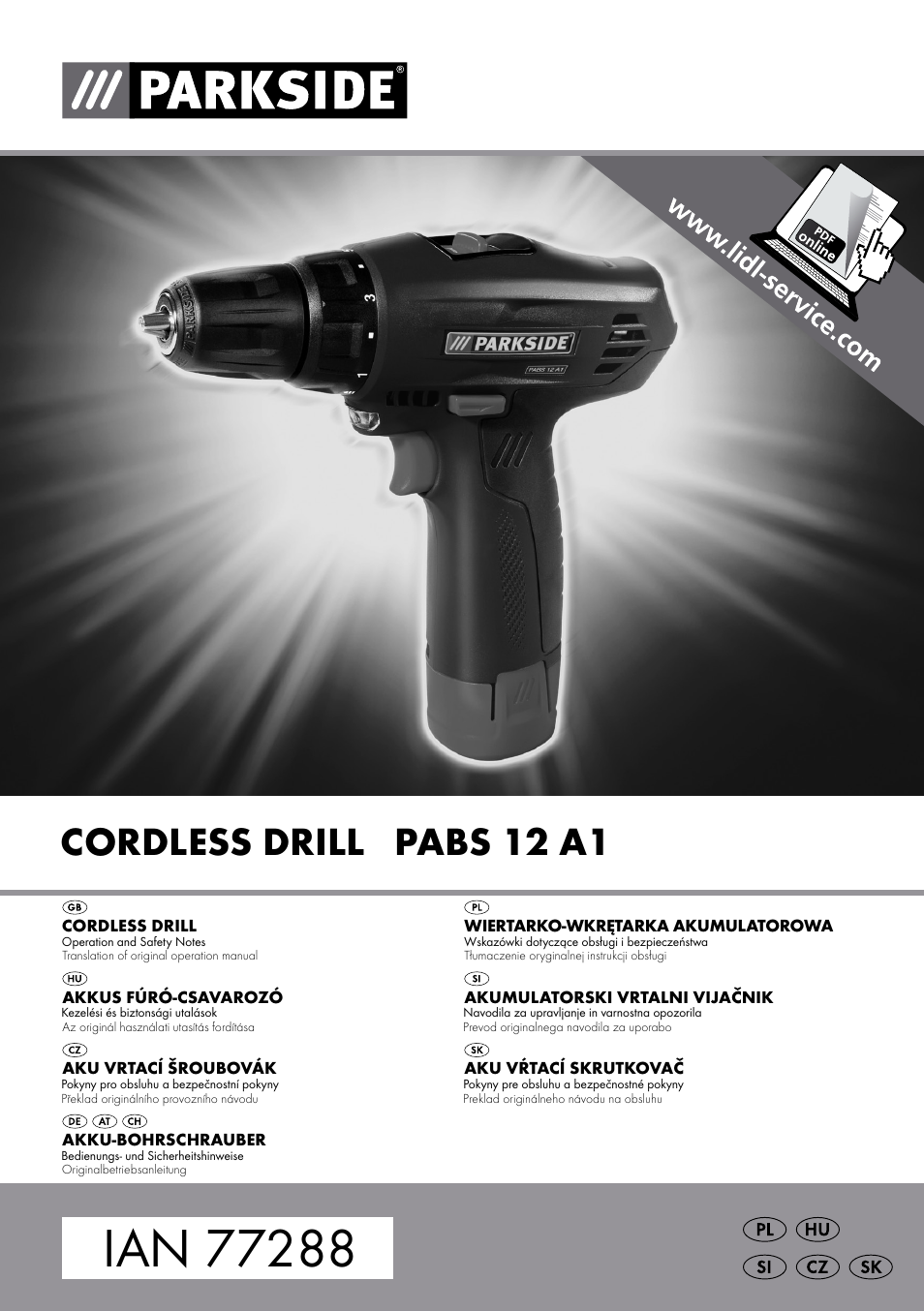Parkside PABS 12 A1 User Manual | 77 pages
