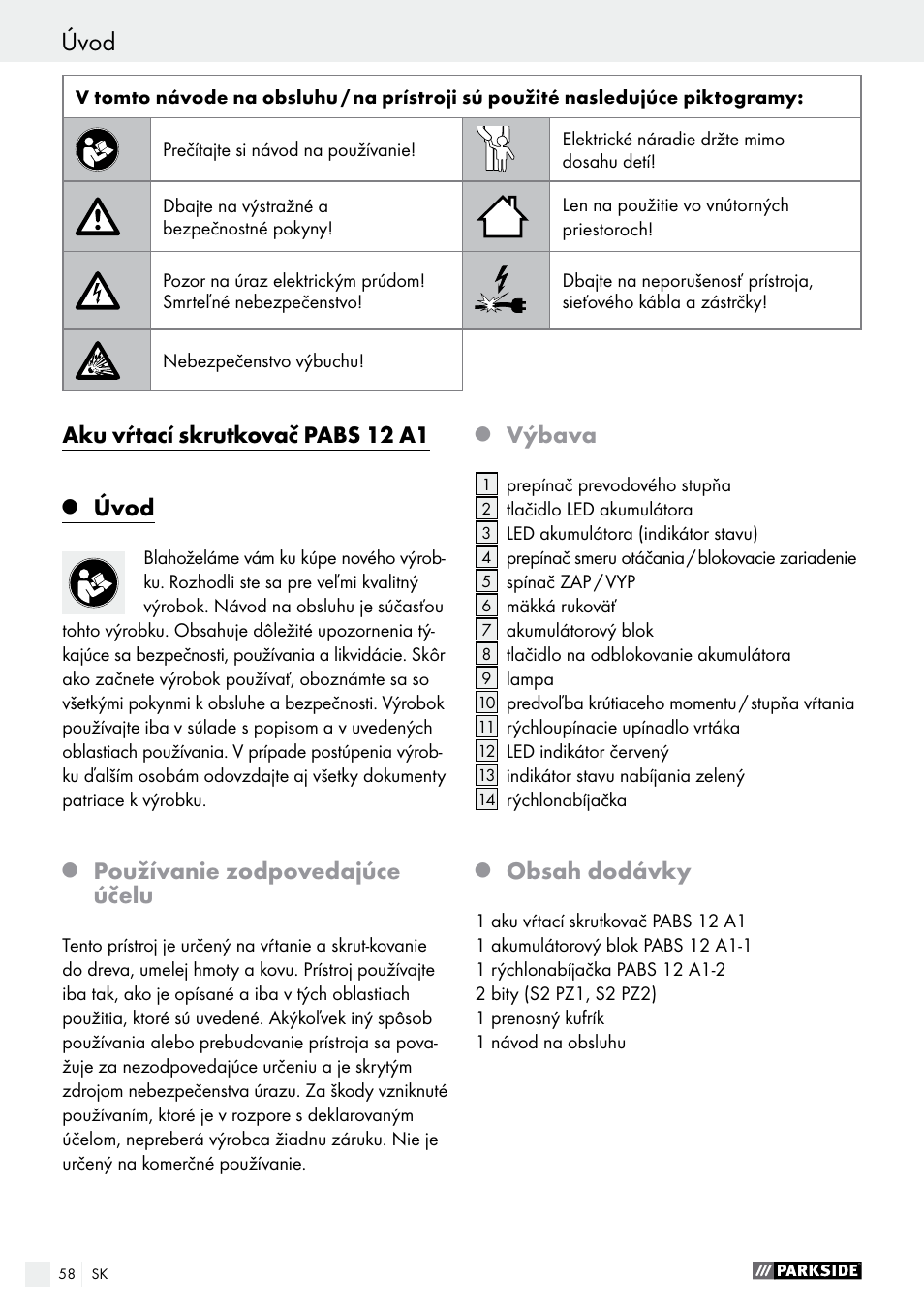 Parkside PABS 12 A1 User Manual | Page 58 / 77