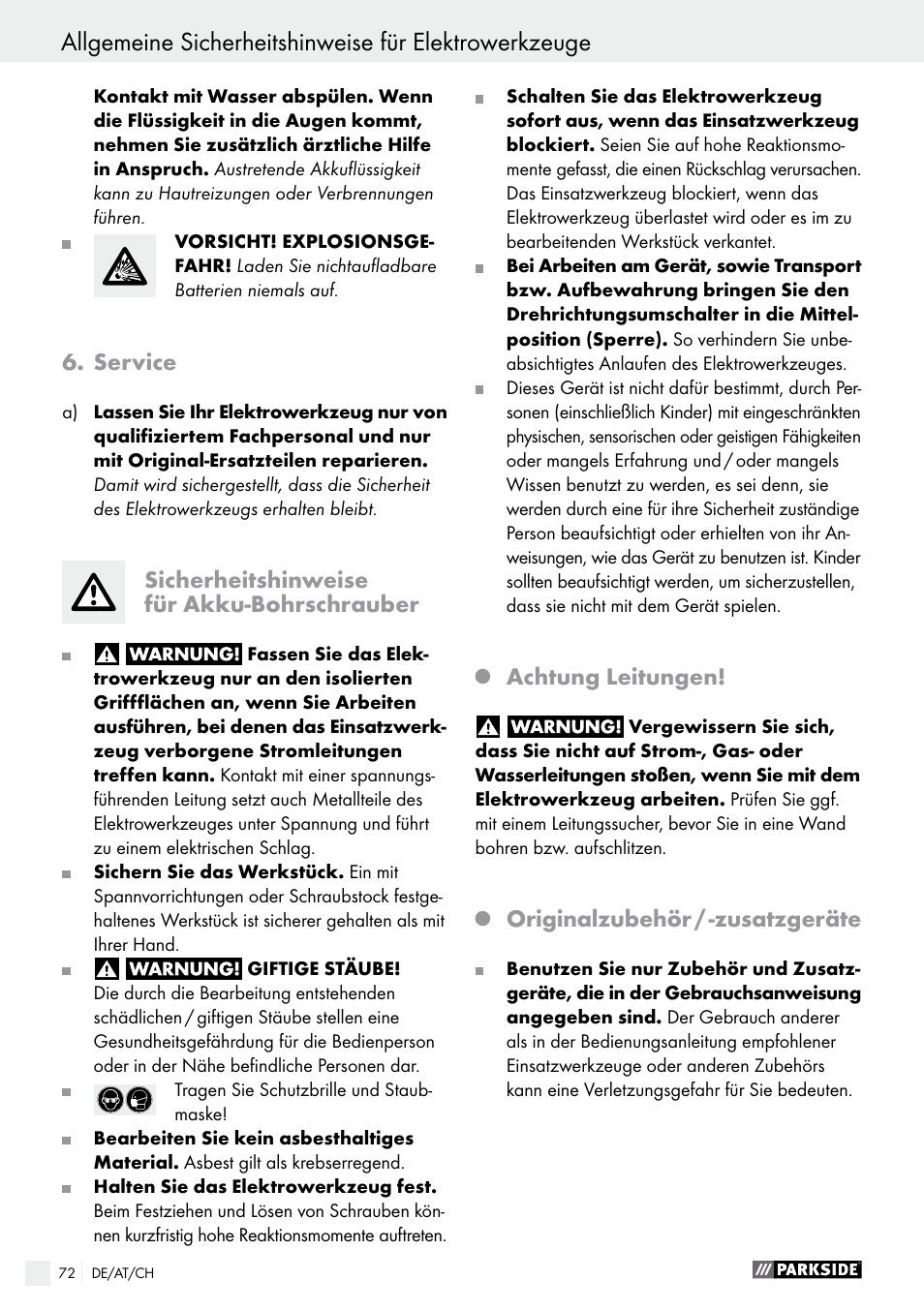 Parkside PABS 12 A1 User Manual | Page 72 / 77