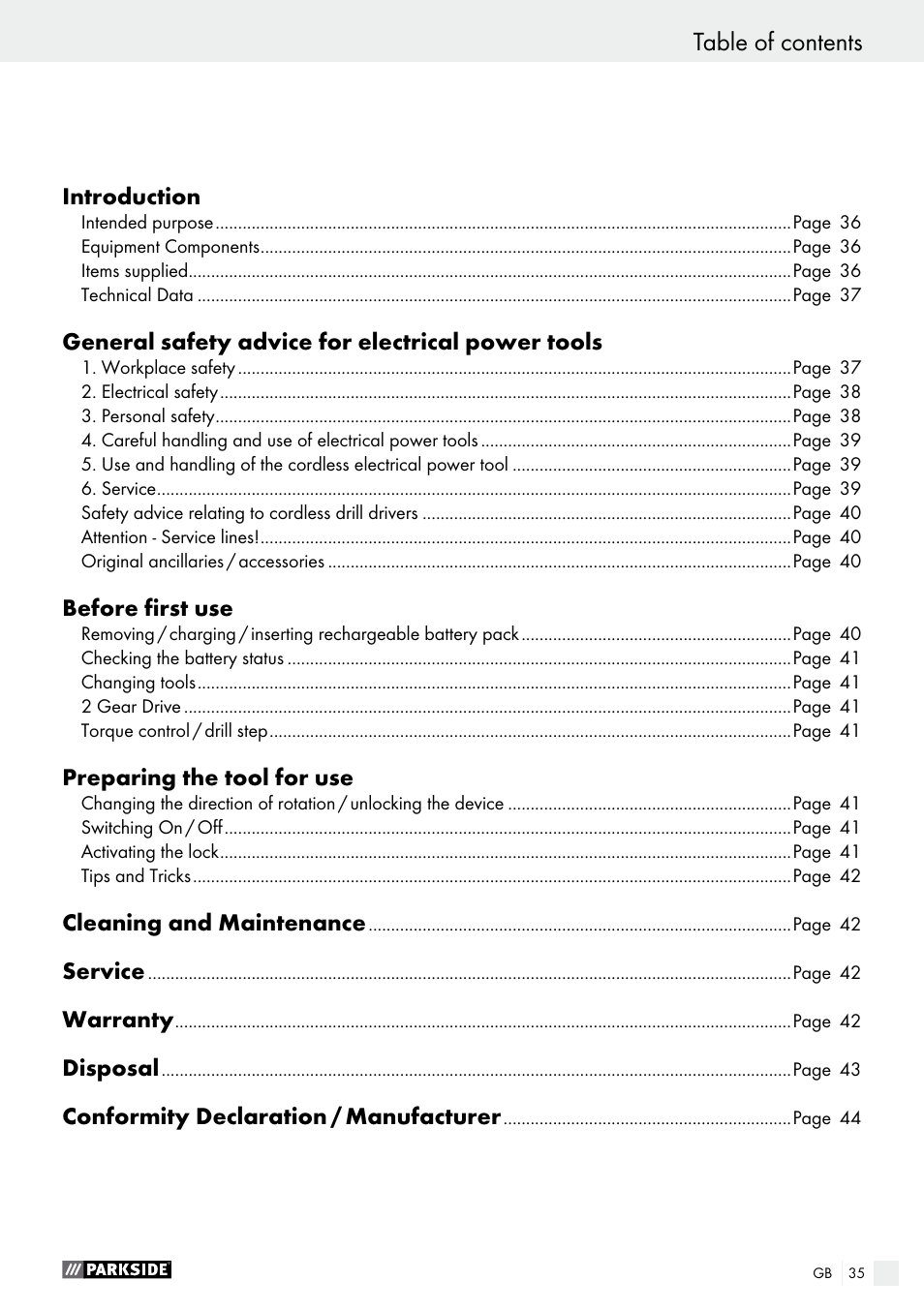 Parkside PABS 12 A1 User Manual | Page 35 / 45