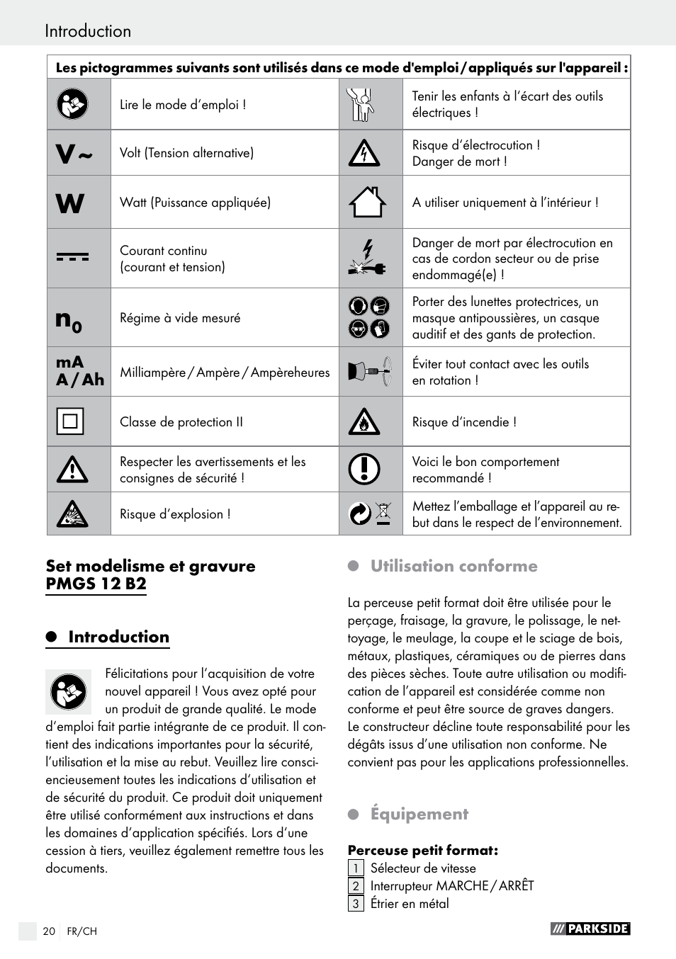 Introduction | Parkside PMGS 12 B2 User Manual | Page 20 / 57