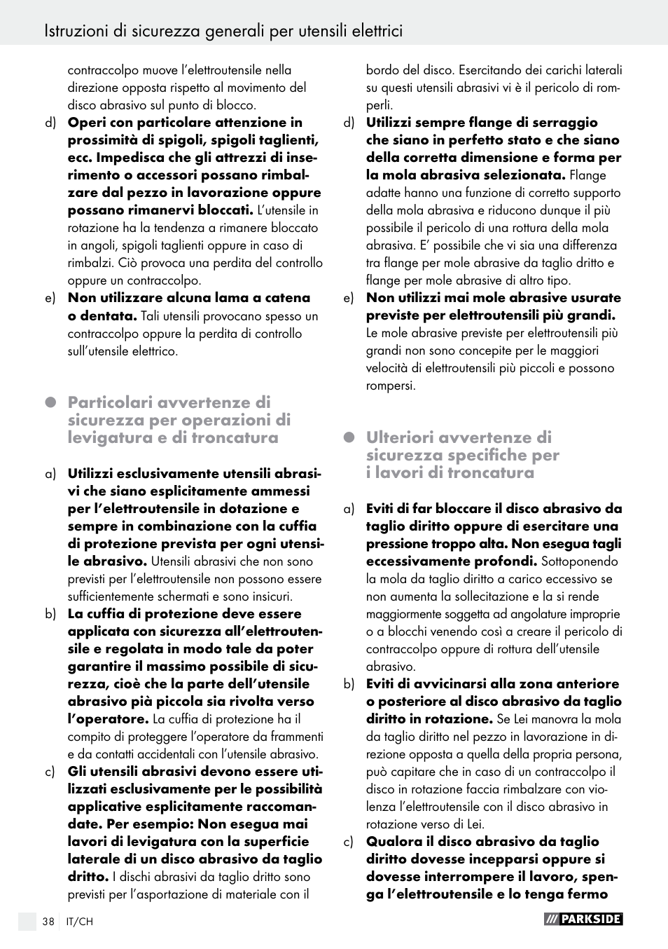 Parkside PMGS 12 B2 User Manual | Page 38 / 57