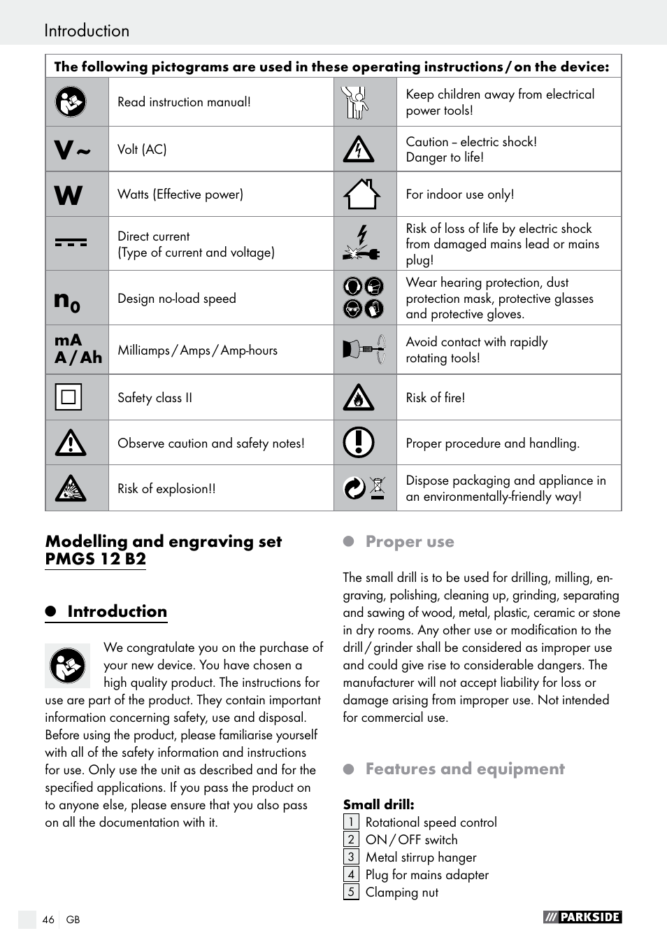 Parkside PMGS 12 B2 User Manual | Page 46 / 57