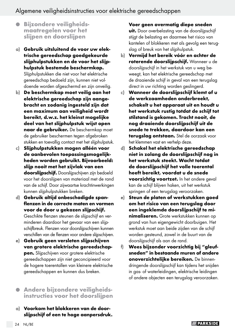 Parkside PMGS 12 B2 User Manual | Page 24 / 57