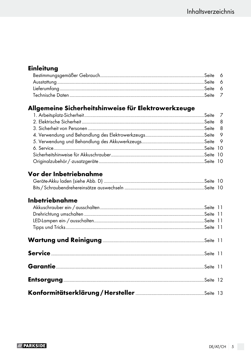 Parkside PAS 3.6 A1 User Manual | Page 5 / 43