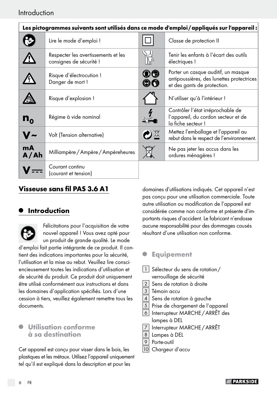 Parkside PAS 3.6 A1 User Manual | Page 6 / 33