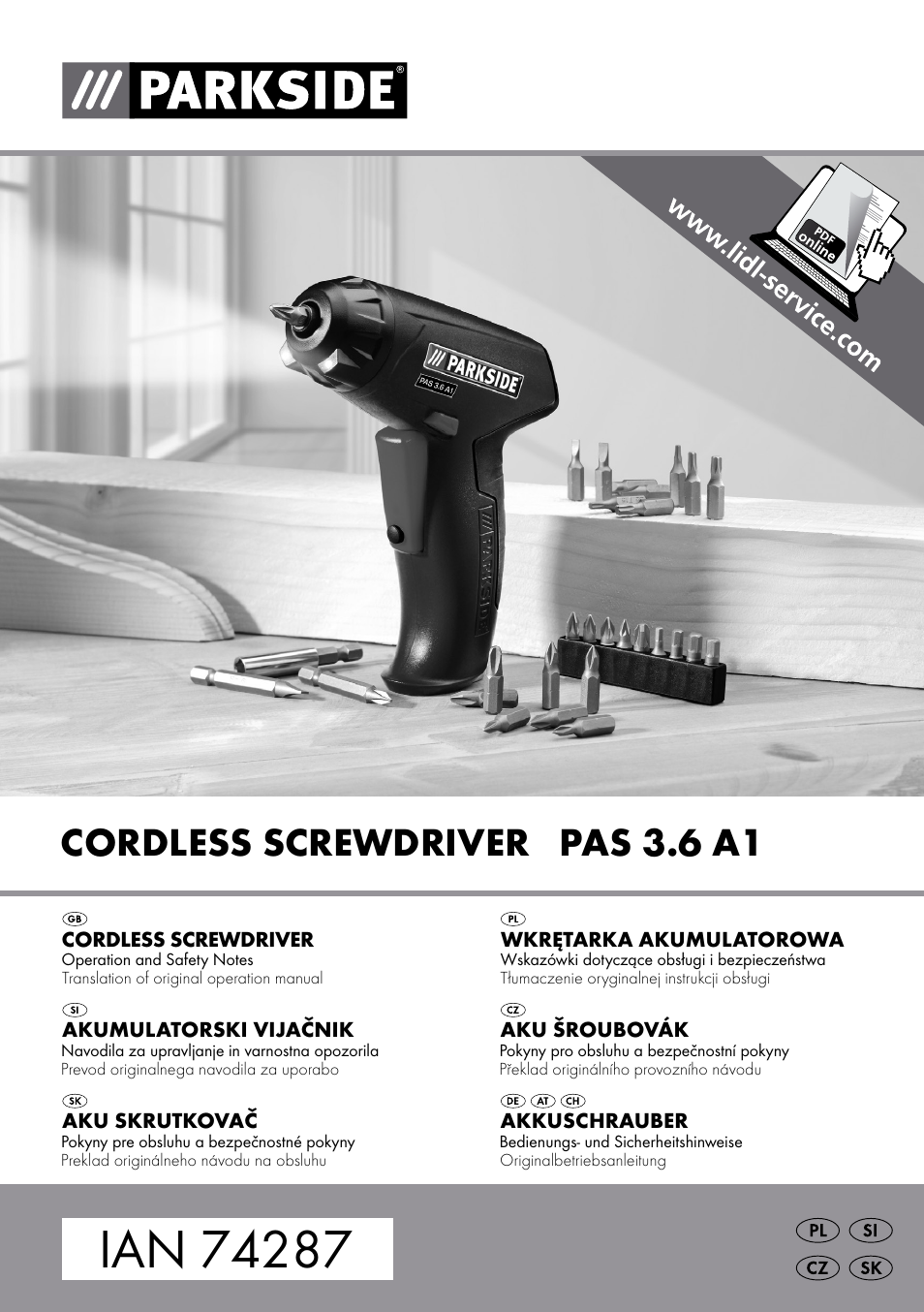 Parkside PAS 3.6 A1 User Manual | 58 pages